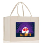 Halloween Trick or Treat Tote Bag Halloween Tote Bag for Kids Halloween Gift Halloween Candy Bag Halloween Doodles Cute Canvas Tote Bag