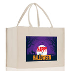 Halloween Trick or Treat Tote Bag Halloween Tote Bag for Kids Halloween Gift Halloween Candy Bag Halloween Doodles Cute Canvas Tote Bag