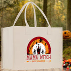 Halloween Trick or Treat Tote Bag Halloween Tote Bag for Kids Halloween Gift Halloween Candy Bag Halloween Doodles Cute Canvas Tote Bag