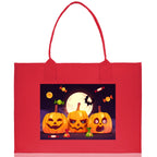 Halloween Trick or Treat Tote Bag Halloween Tote Bag for Kids Halloween Gift Halloween Candy Bag Halloween Doodles Cute Canvas Tote Bag