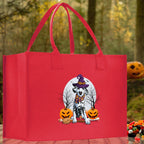 Halloween Trick or Treat Tote Bag Halloween Tote Bag for Kids Halloween Gift Halloween Candy Bag Halloween Doodles Cute Canvas Tote Bag