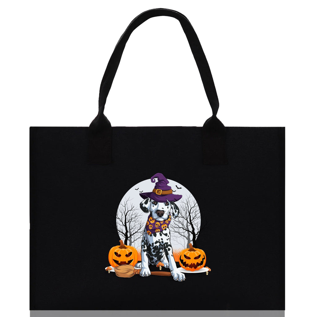 Halloween Trick or Treat Tote Bag Halloween Tote Bag for Kids Halloween Gift Halloween Candy Bag Halloween Doodles Cute Canvas Tote Bag