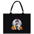 Halloween Trick or Treat Tote Bag Halloween Tote Bag for Kids Halloween Gift Halloween Candy Bag Halloween Doodles Cute Canvas Tote Bag