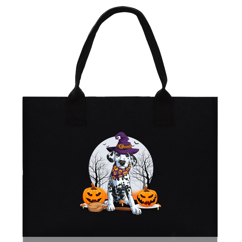 Halloween Trick or Treat Tote Bag Halloween Tote Bag for Kids Halloween Gift Halloween Candy Bag Halloween Doodles Cute Canvas Tote Bag