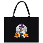 Halloween Trick or Treat Tote Bag Halloween Tote Bag for Kids Halloween Gift Halloween Candy Bag Halloween Doodles Cute Canvas Tote Bag