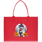 Halloween Trick or Treat Tote Bag Halloween Tote Bag for Kids Halloween Gift Halloween Candy Bag Halloween Doodles Cute Canvas Tote Bag