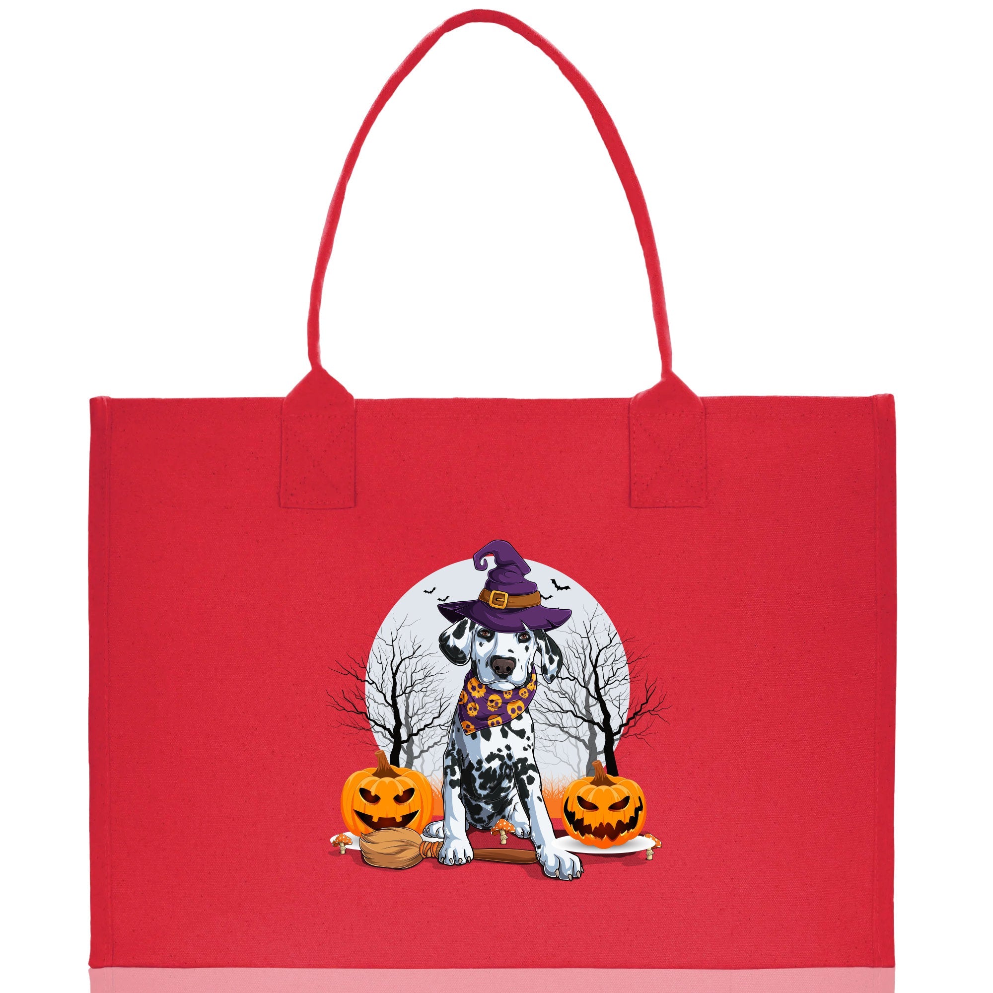 Halloween Trick or Treat Tote Bag Halloween Tote Bag for Kids Halloween Gift Halloween Candy Bag Halloween Doodles Cute Canvas Tote Bag