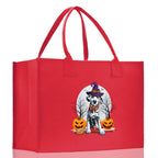 Halloween Trick or Treat Tote Bag Halloween Tote Bag for Kids Halloween Gift Halloween Candy Bag Halloween Doodles Cute Canvas Tote Bag