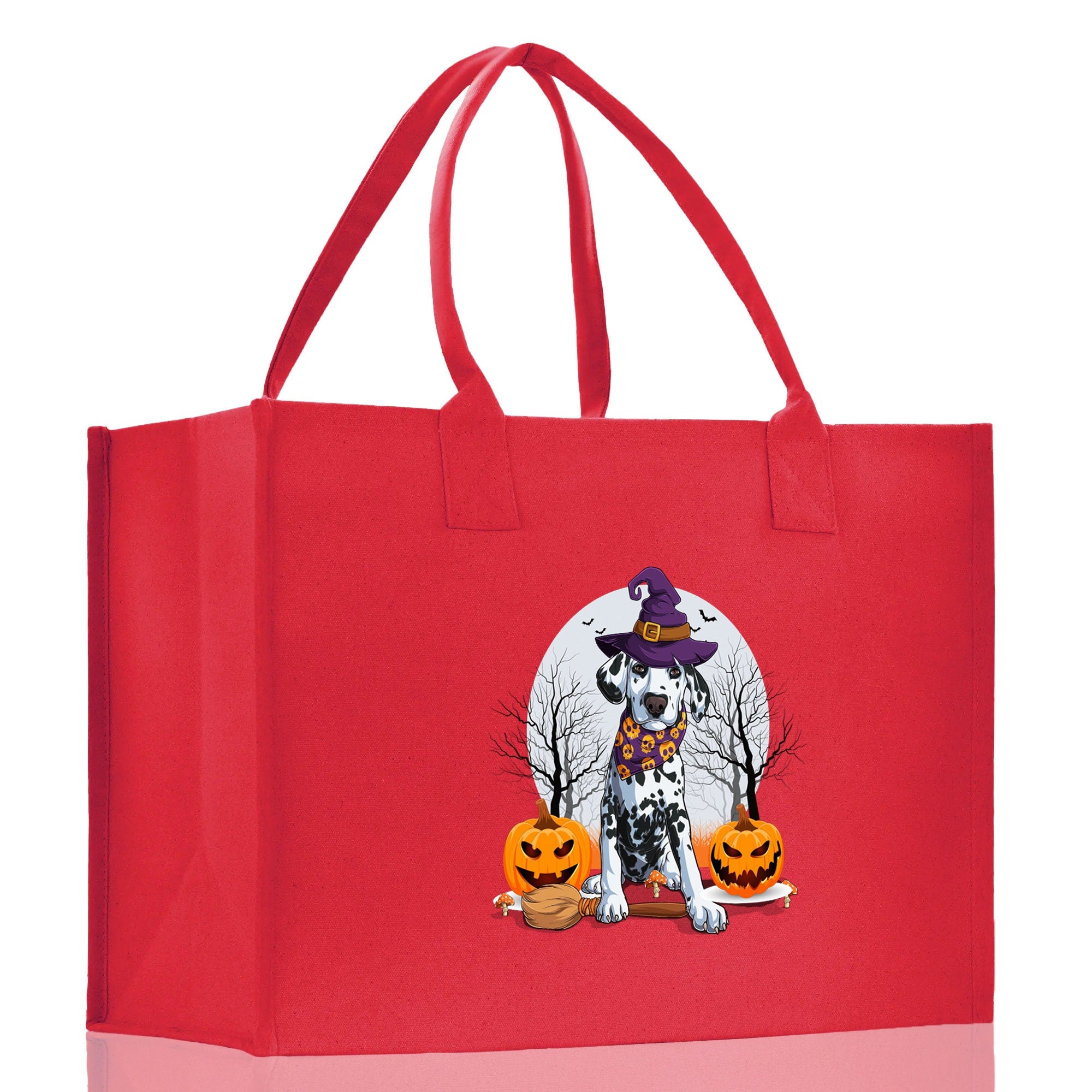 Halloween Trick or Treat Tote Bag Halloween Tote Bag for Kids Halloween Gift Halloween Candy Bag Halloween Doodles Cute Canvas Tote Bag