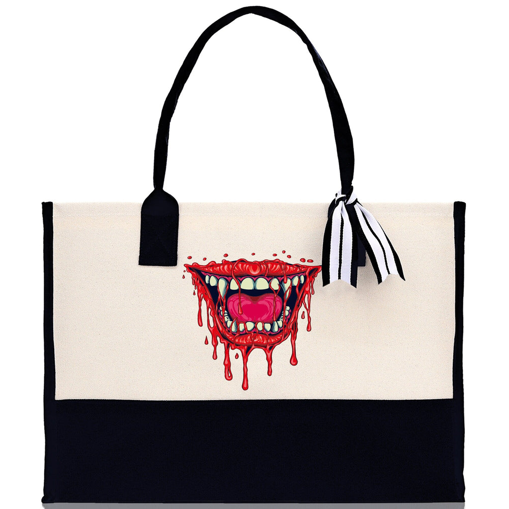 Halloween Trick or Treat Tote Bag Halloween Tote Bag for Kids Halloween Gift Halloween Candy Bag Halloween Doodles Cute Canvas Tote Bag