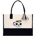 Halloween Trick or Treat Tote Bag Halloween Tote Bag for Kids Halloween Gift Halloween Candy Bag Halloween Doodles Cute Canvas Tote Bag