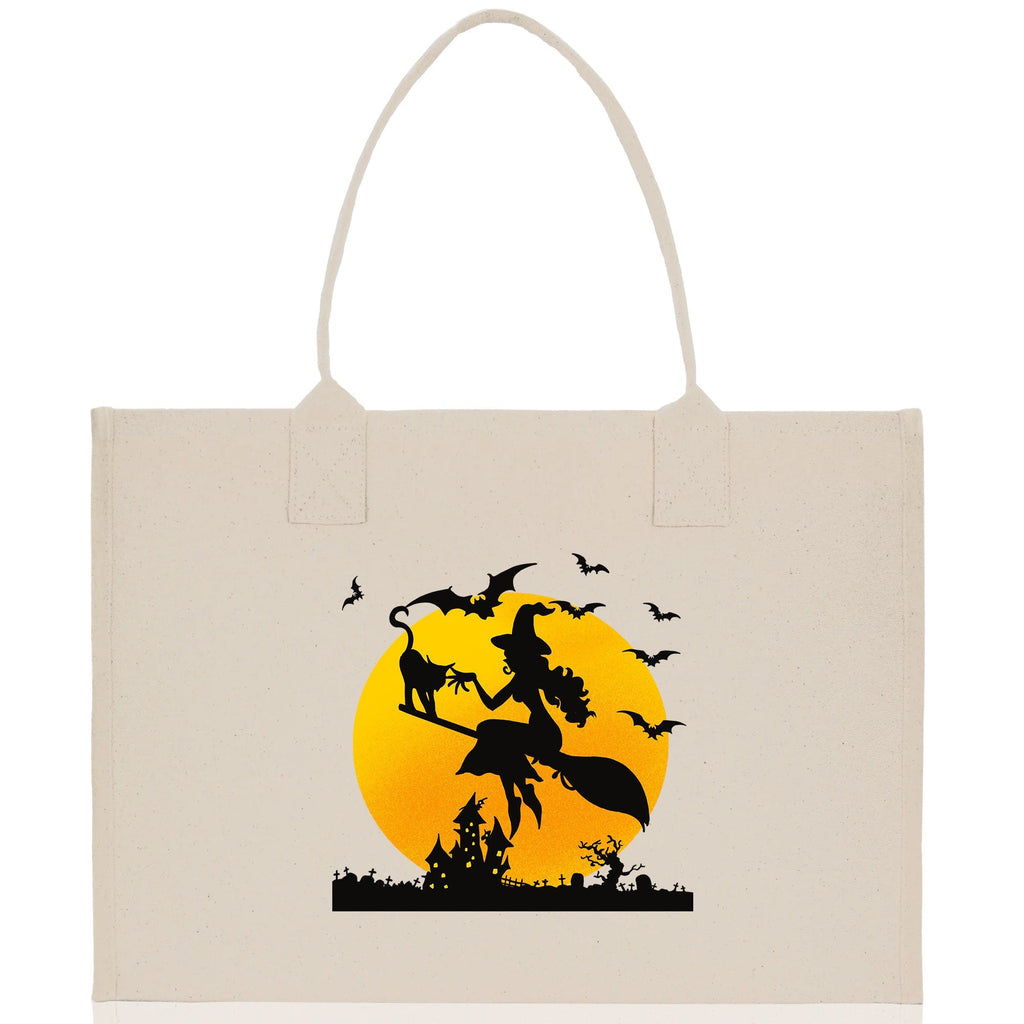 Halloween Trick or Treat Tote Bag Halloween Tote Bag for Kids Halloween Gift Halloween Candy Bag Halloween Doodles Cute Canvas Tote Bag