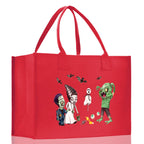 Halloween Trick or Treat Tote Bag Halloween Tote Bag for Kids Halloween Gift Halloween Candy Bag Halloween Doodles Cute Canvas Tote Bag