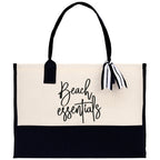Beach Essentials Tote Bag Beach Vacation Tote Bag Summer Beach Canvas Tote Bag Large Canvas Beach Bag Weekender Tote Bag