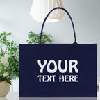 Customized Embroidered Name Tote Bag 100% Cotton Canvas and a Chic Personalized Tote Bag, Beach Bag, Market Bag, Bridesmaid Bag - Navy