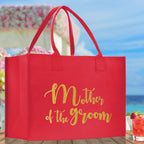 Mother of The Groom Large Print Tote Bag 100% Cotton Canvas Bridal Party Tote Bachelorette Bag Bridal Chic Tote Bags Wedding Totes