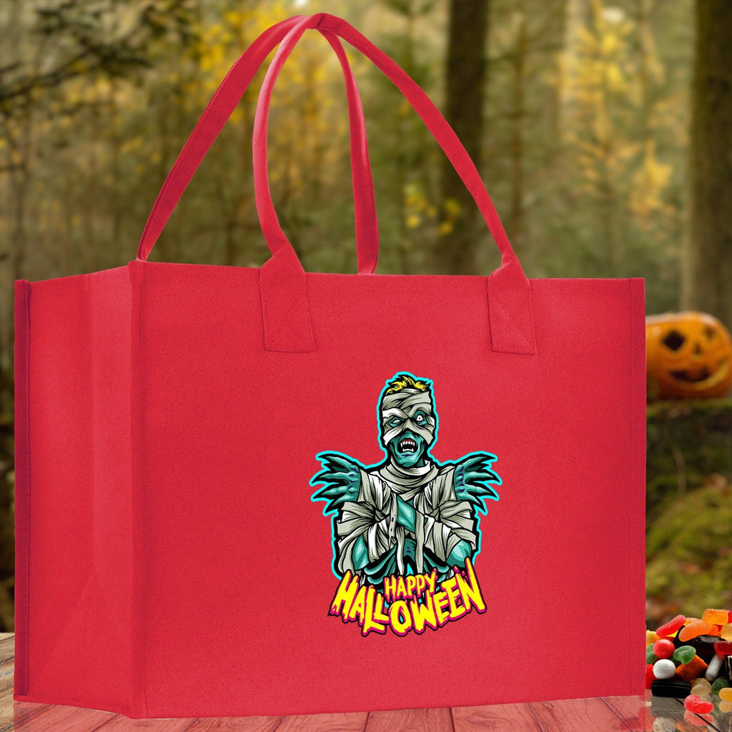 Halloween Trick or Treat Tote Bag Halloween Tote Bag for Kids Halloween Gift Halloween Candy Bag Halloween Doodles Cute Canvas Tote Bag
