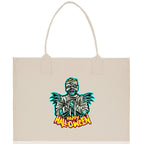 Halloween Trick or Treat Tote Bag Halloween Tote Bag for Kids Halloween Gift Halloween Candy Bag Halloween Doodles Cute Canvas Tote Bag