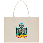 Halloween Trick or Treat Tote Bag Halloween Tote Bag for Kids Halloween Gift Halloween Candy Bag Halloween Doodles Cute Canvas Tote Bag