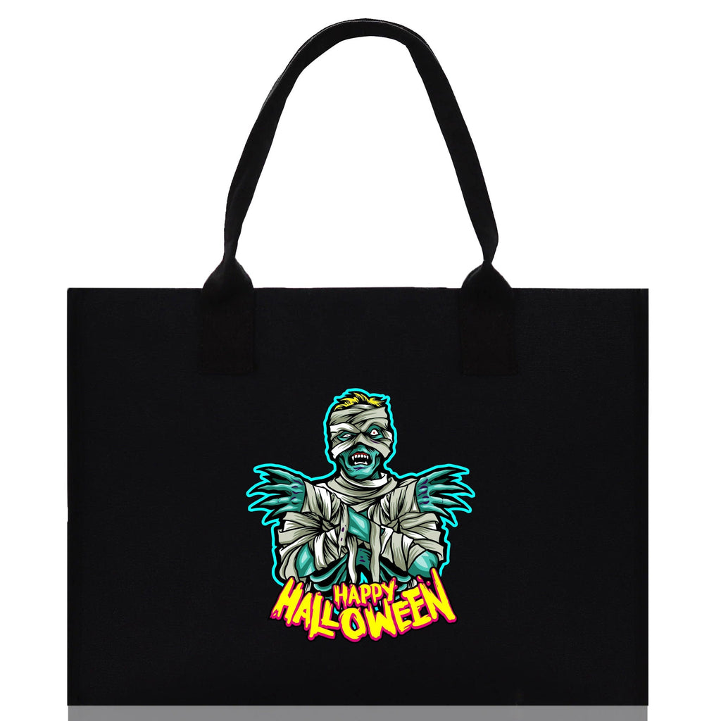 Halloween Trick or Treat Tote Bag Halloween Tote Bag for Kids Halloween Gift Halloween Candy Bag Halloween Doodles Cute Canvas Tote Bag