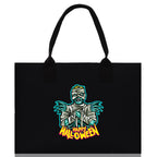 Halloween Trick or Treat Tote Bag Halloween Tote Bag for Kids Halloween Gift Halloween Candy Bag Halloween Doodles Cute Canvas Tote Bag