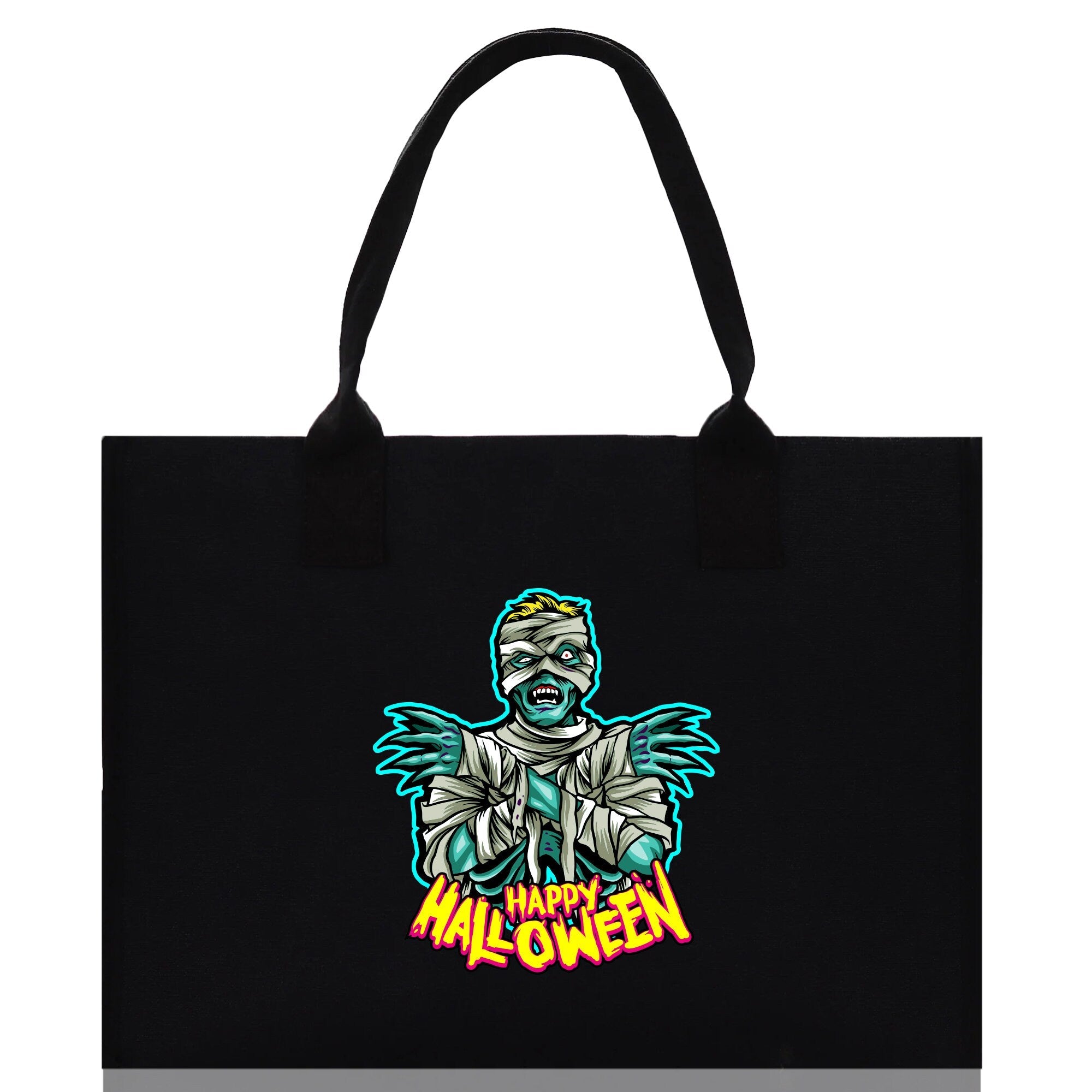 Halloween Trick or Treat Tote Bag Halloween Tote Bag for Kids Halloween Gift Halloween Candy Bag Halloween Doodles Cute Canvas Tote Bag
