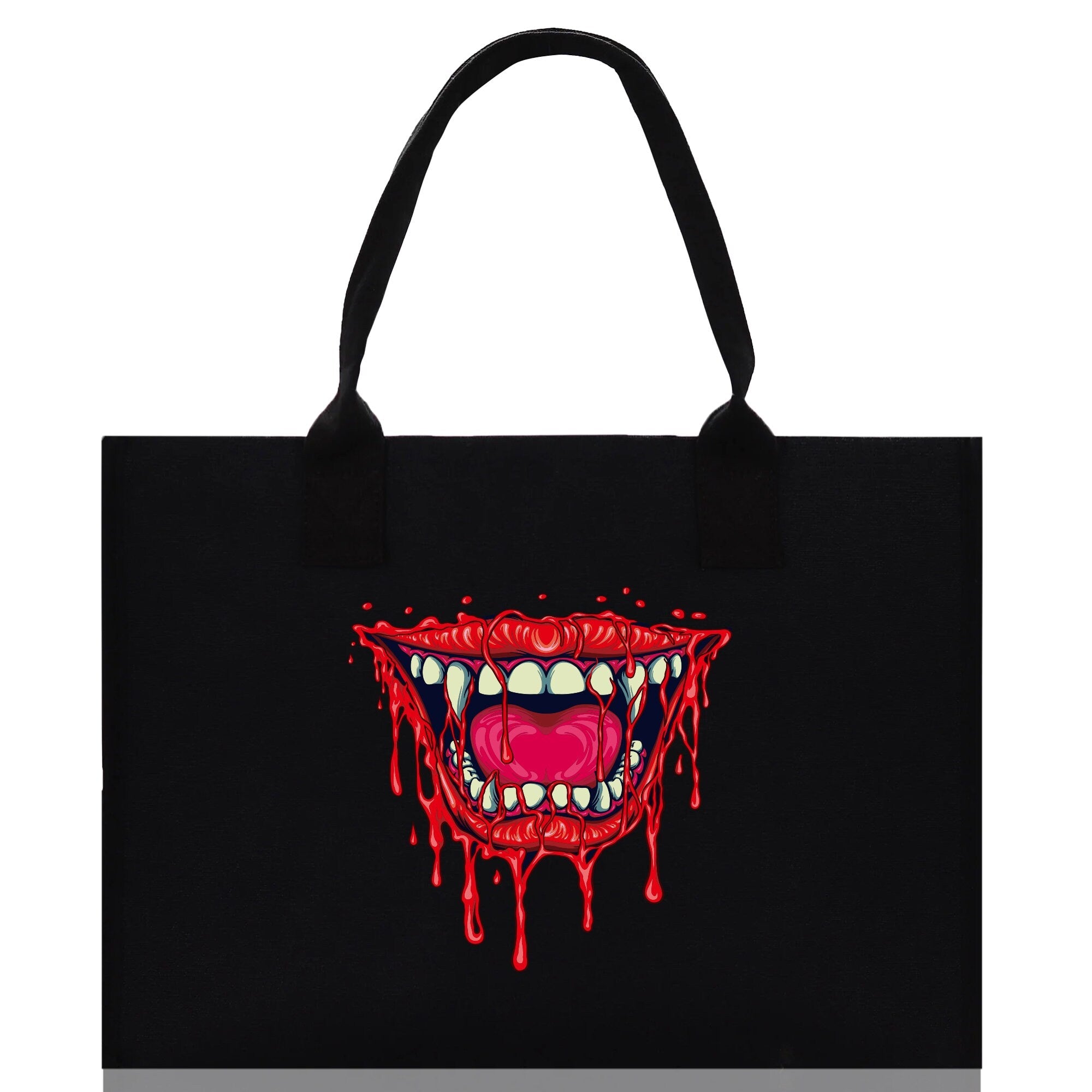 Halloween Trick or Treat Tote Bag Halloween Tote Bag for Kids Halloween Gift Halloween Candy Bag Halloween Doodles Cute Canvas Tote Bag