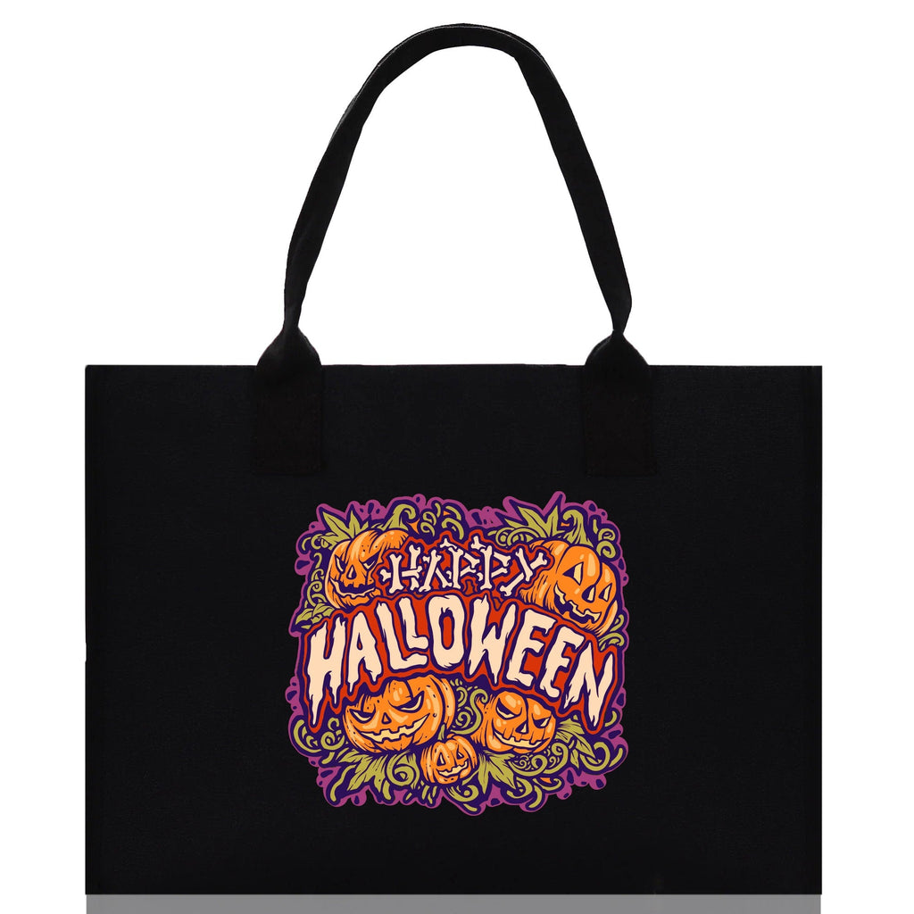 Halloween Trick or Treat Tote Bag Halloween Tote Bag for Kids Halloween Gift Halloween Candy Bag Halloween Doodles Cute Canvas Tote Bag