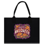 Halloween Trick or Treat Tote Bag Halloween Tote Bag for Kids Halloween Gift Halloween Candy Bag Halloween Doodles Cute Canvas Tote Bag