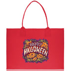 Halloween Trick or Treat Tote Bag Halloween Tote Bag for Kids Halloween Gift Halloween Candy Bag Halloween Doodles Cute Canvas Tote Bag