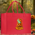 Halloween Trick or Treat Tote Bag Halloween Tote Bag for Kids Halloween Gift Halloween Candy Bag Halloween Doodles Cute Canvas Tote Bag