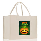 Halloween Trick or Treat Tote Bag Halloween Tote Bag for Kids Halloween Gift Halloween Candy Bag Halloween Doodles Cute Canvas Tote Bag