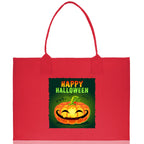 Halloween Trick or Treat Tote Bag Halloween Tote Bag for Kids Halloween Gift Halloween Candy Bag Halloween Doodles Cute Canvas Tote Bag