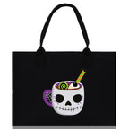Halloween Trick or Treat Tote Bag Halloween Tote Bag for Kids Halloween Gift Halloween Candy Bag Halloween Doodles Cute Canvas Tote Bag