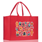 Halloween Trick or Treat Tote Bag Halloween Tote Bag for Kids Halloween Gift Halloween Candy Bag Halloween Doodles Cute Canvas Tote Bag