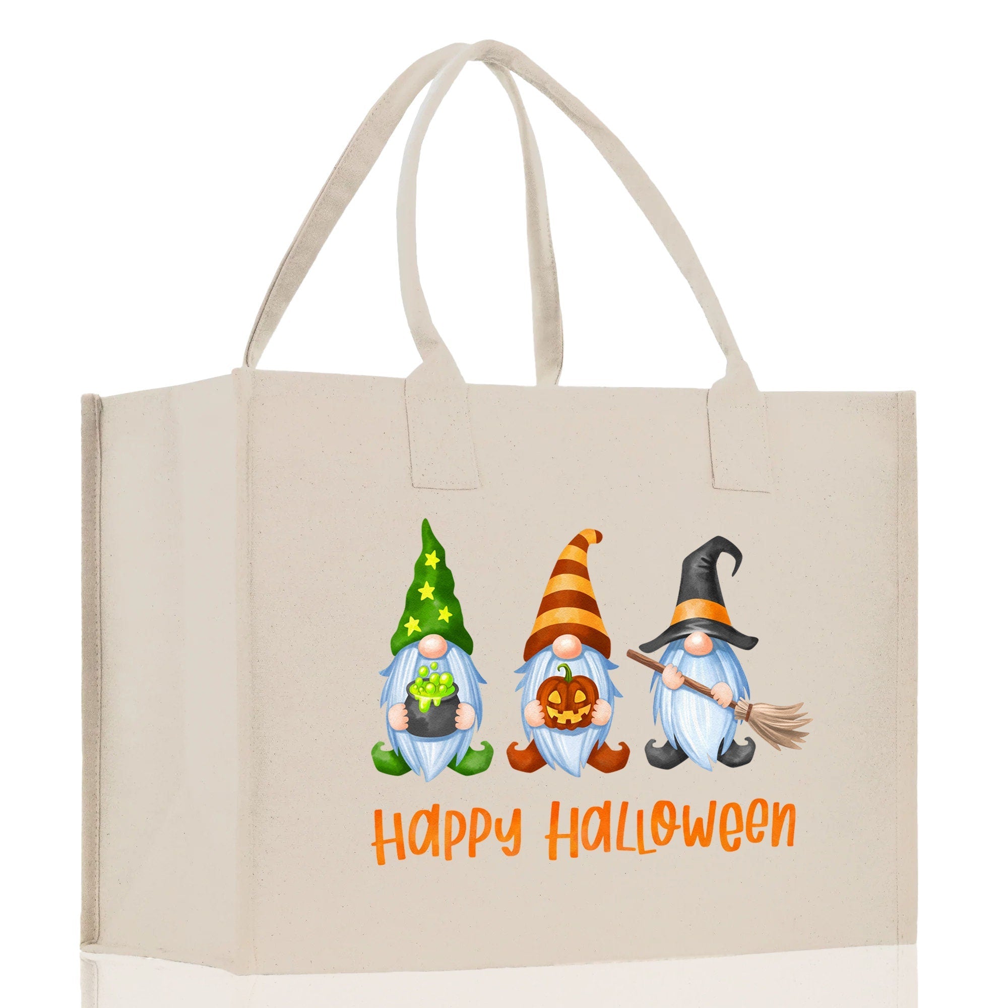 Halloween Trick or Treat Tote Bag Halloween Tote Bag for Kids Halloween Gift Halloween Candy Bag Halloween Doodles Cute Canvas Tote Bag