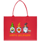 Halloween Trick or Treat Tote Bag Halloween Tote Bag for Kids Halloween Gift Halloween Candy Bag Halloween Doodles Cute Canvas Tote Bag