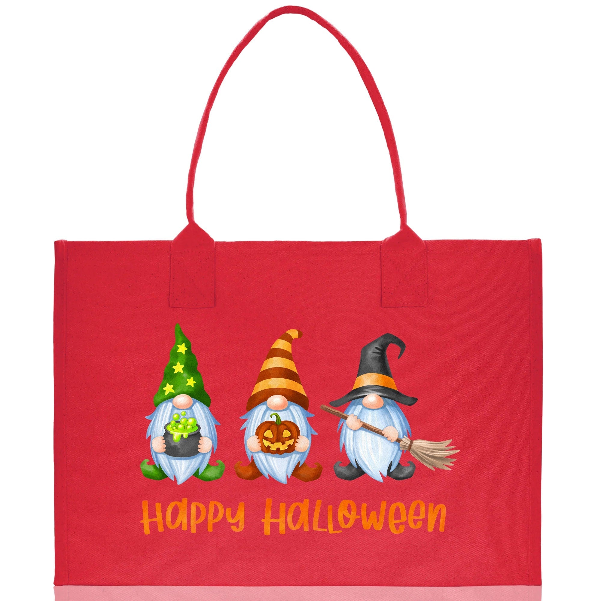 Halloween Trick or Treat Tote Bag Halloween Tote Bag for Kids Halloween Gift Halloween Candy Bag Halloween Doodles Cute Canvas Tote Bag