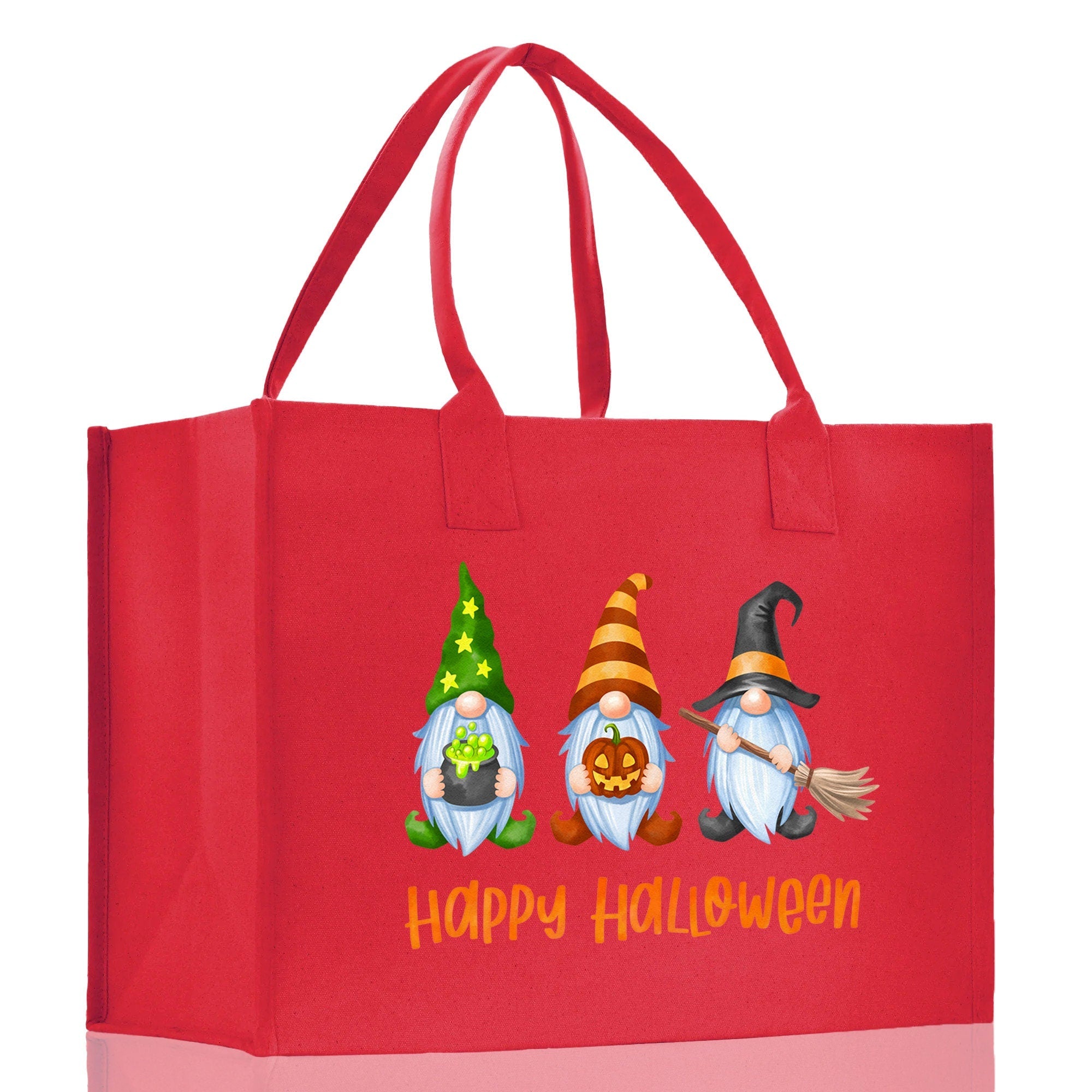 Halloween Trick or Treat Tote Bag Halloween Tote Bag for Kids Halloween Gift Halloween Candy Bag Halloween Doodles Cute Canvas Tote Bag