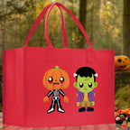 Halloween Trick or Treat Tote Bag Halloween Tote Bag for Kids Halloween Gift Halloween Candy Bag Halloween Doodles Cute Canvas Tote Bag
