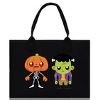 Halloween Trick or Treat Tote Bag Halloween Tote Bag for Kids Halloween Gift Halloween Candy Bag Halloween Doodles Cute Canvas Tote Bag