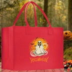 Halloween Trick or Treat Tote Bag Halloween Tote Bag for Kids Halloween Gift Halloween Candy Bag Halloween Doodles Cute Canvas Tote Bag