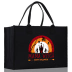 Halloween Trick or Treat Tote Bag Halloween Tote Bag for Kids Halloween Gift Halloween Candy Bag Halloween Doodles Cute Canvas Tote Bag