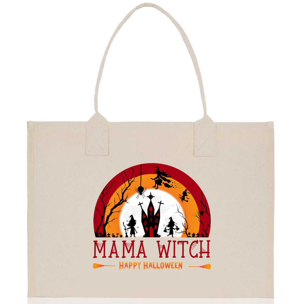 Halloween Trick or Treat Tote Bag Halloween Tote Bag for Kids Halloween Gift Halloween Candy Bag Halloween Doodles Cute Canvas Tote Bag