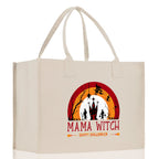 Halloween Trick or Treat Tote Bag Halloween Tote Bag for Kids Halloween Gift Halloween Candy Bag Halloween Doodles Cute Canvas Tote Bag