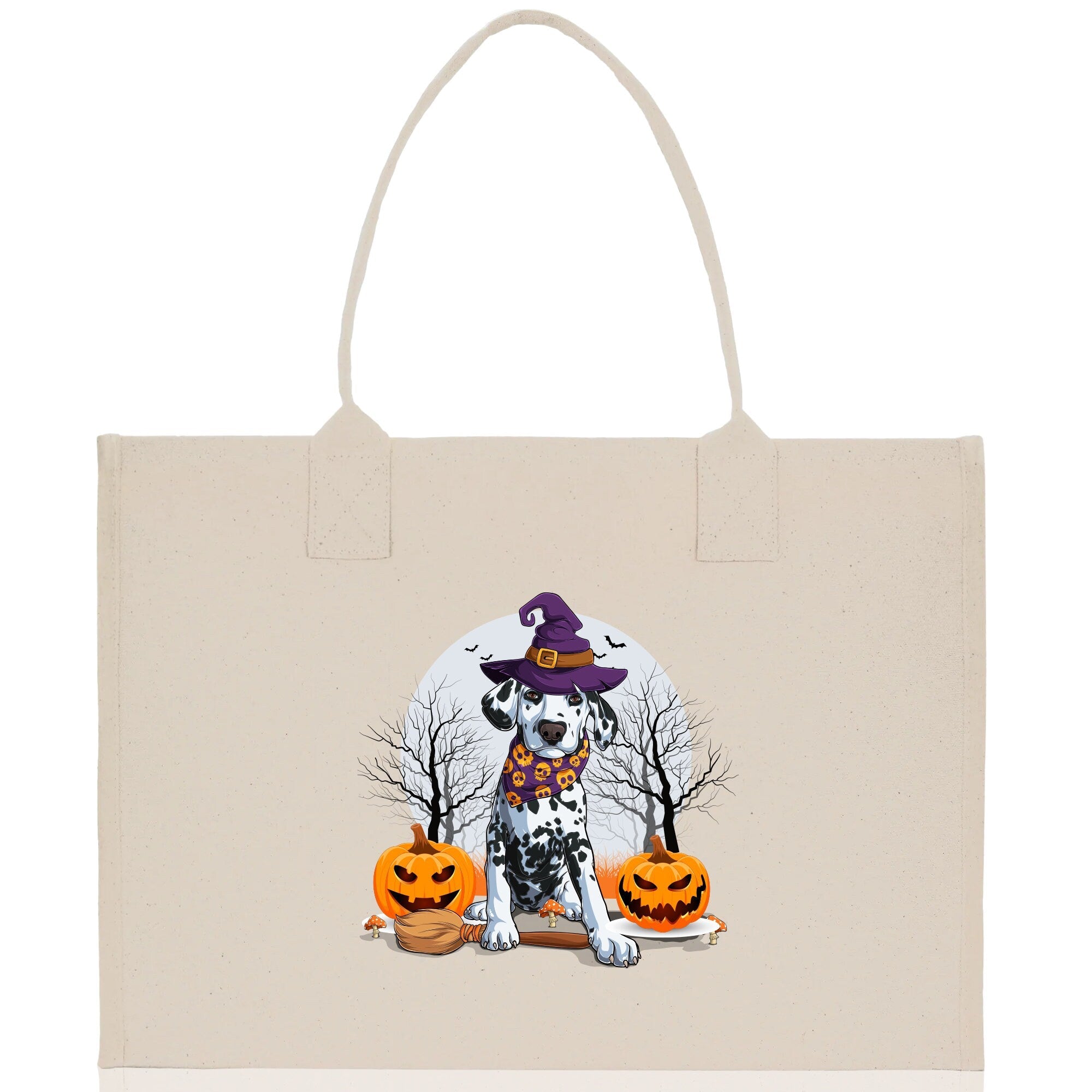 Halloween Trick or Treat Tote Bag Halloween Tote Bag for Kids Halloween Gift Halloween Candy Bag Halloween Doodles Cute Canvas Tote Bag