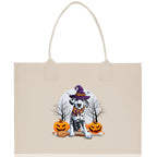 Halloween Trick or Treat Tote Bag Halloween Tote Bag for Kids Halloween Gift Halloween Candy Bag Halloween Doodles Cute Canvas Tote Bag