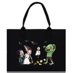 Halloween Trick or Treat Tote Bag Halloween Tote Bag for Kids Halloween Gift Halloween Candy Bag Halloween Doodles Cute Canvas Tote Bag
