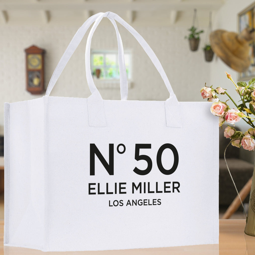 Birthday Celebration Personalized Gift Canvas Tote Bag with Name and State 40th 50th Birthday Gift Tote Bag for Her Custom Birthday Gift