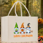 Halloween Trick or Treat Tote Bag Halloween Tote Bag for Kids Halloween Gift Halloween Candy Bag Halloween Doodles Cute Canvas Tote Bag